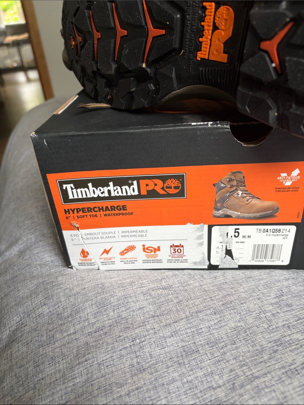 Timberland PRO Men's Brown Work Boots with Orange Lining - Picture 5 of 6